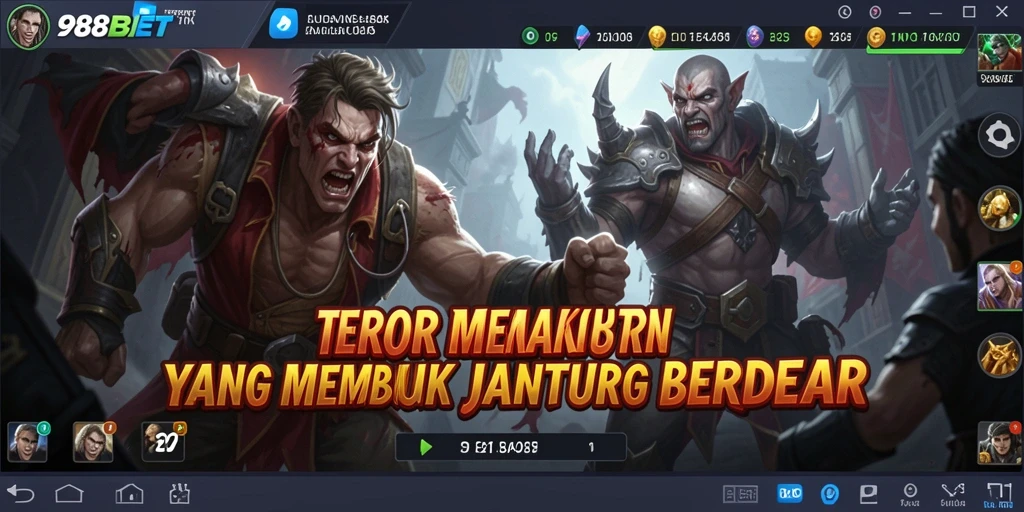 Tampilan gameplay menegangkan di 988BET dengan suasana horor yang mencekam.