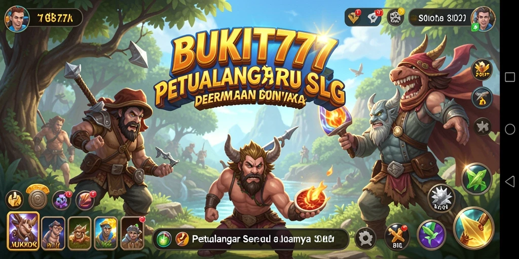 Tangkapan layar menampilkan gameplay seru BUKIT777 dengan strategi membangun kerajaan.