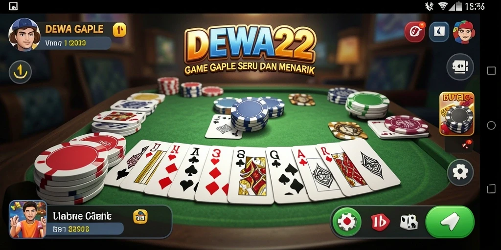 Screenshot utama DEWA22 menampilkan suasana seru bermain Gaple.