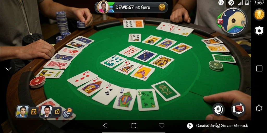 Tampilan gameplay seru di DEWI567 dengan fitur Gaple.