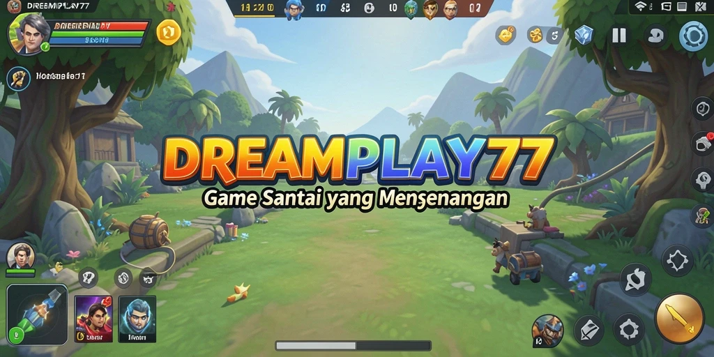 Tampilan gameplay <strong>DREAMPLAY77</strong> yang menyenangkan dan penuh warna.