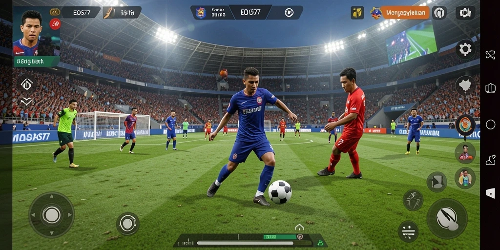 Tangkapan layar <strong>EOS77</strong> menampilkan aksi seru saat mencetak gol di lapangan.