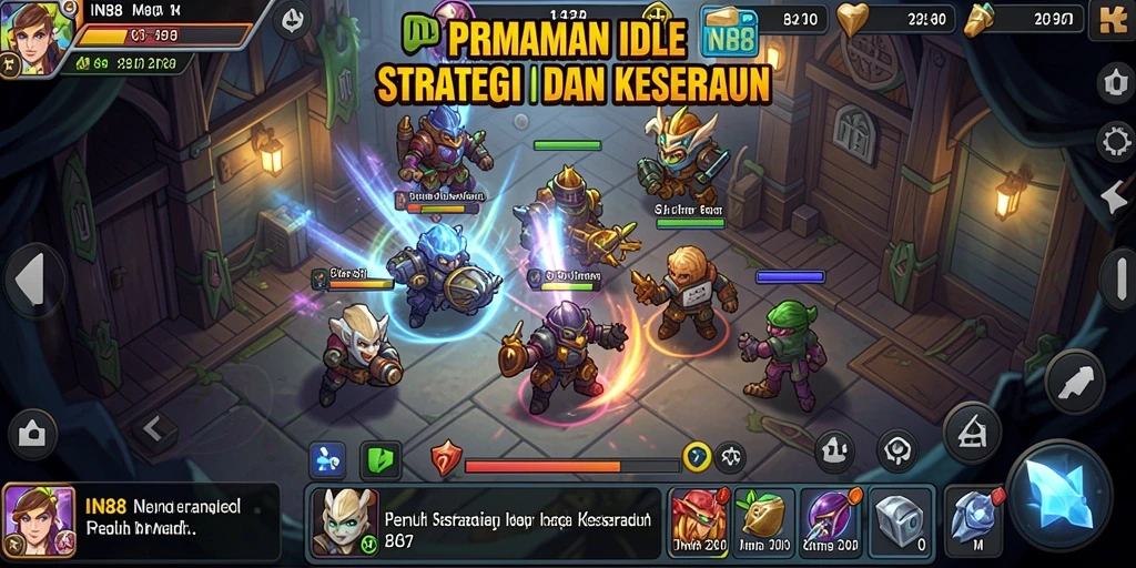 Tampilan gameplay IN88 yang mengasyikkan dan strategis dalam mode Idle.