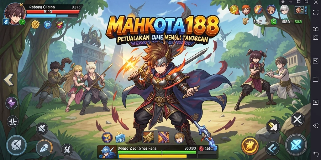 Tampilan gameplay seru dari MAHKOTA188 dengan elemen anime kunci.