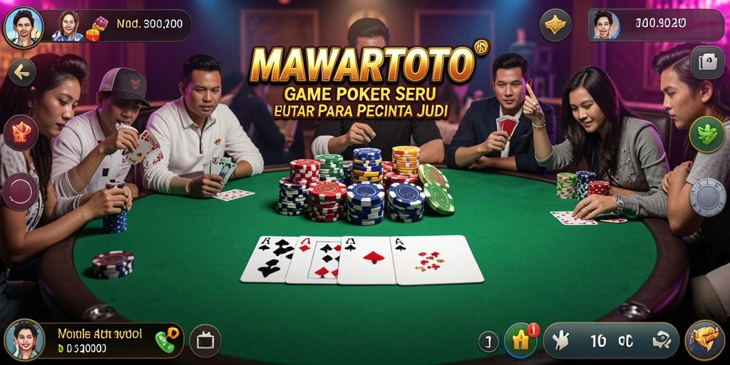 Tampilan gameplay Poker yang menarik di MAWARTOTO.