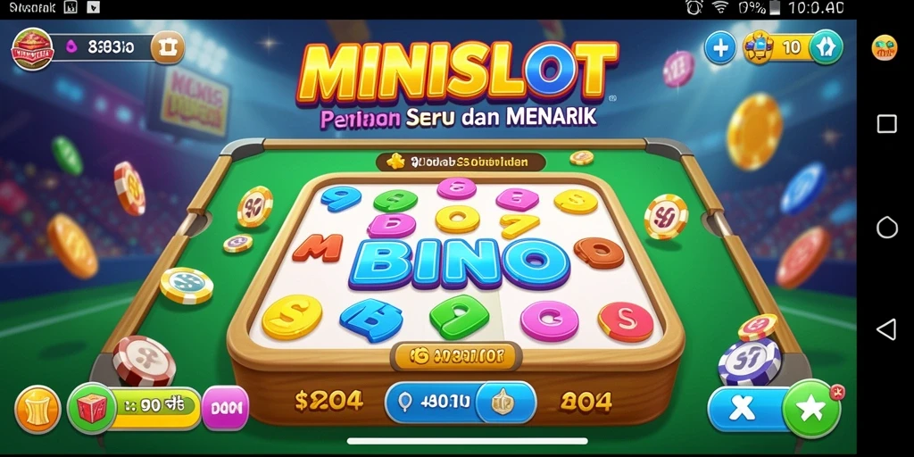 Tampilan gameplay Bingo di MINISLOT yang mengasyikkan dan penuh warna.