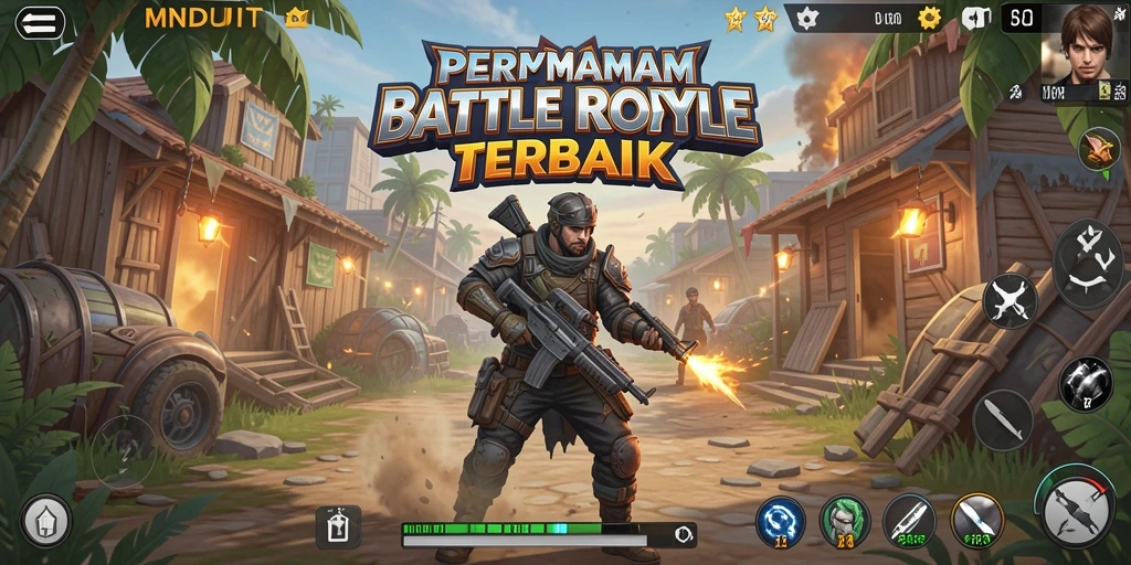 Tampilan menegangkan dari gameplay <strong>MNDUIT</strong> dalam aksi Battle Royale.