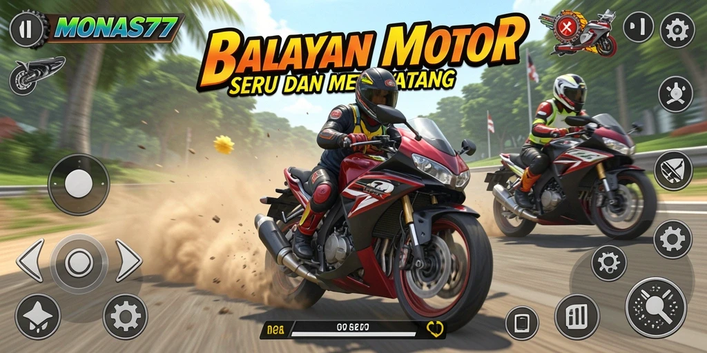 Tampilan seru balapan motor di MONAS77.