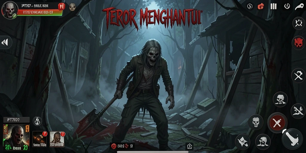 Tampilan gameplay menyeramkan PT707 yang menggugah ketegangan.