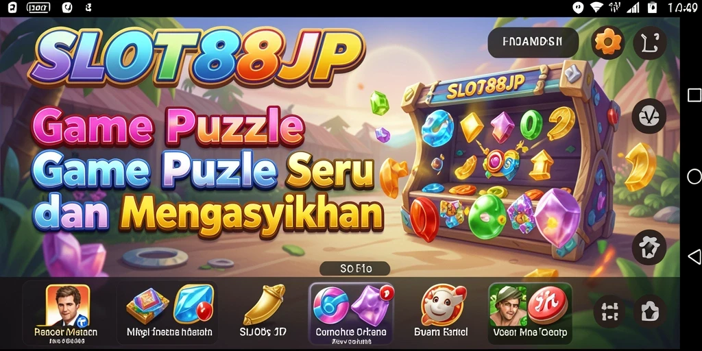 Screenshot SLOT88JP menunjukkan gameplay puzzle yang menarik dan penuh warna.