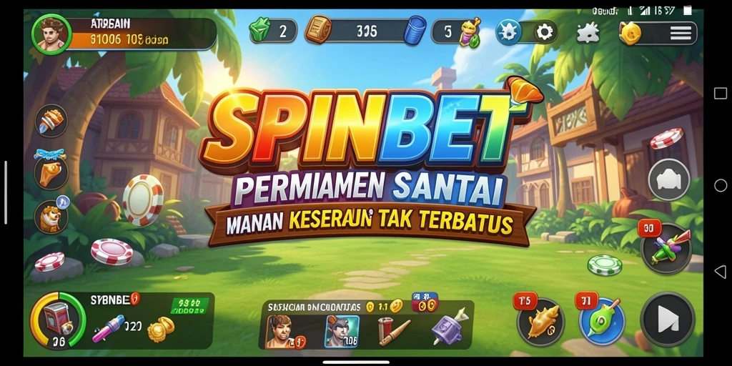 Tampilan gameplay menarik dan penuh warna dalam SPINBET.