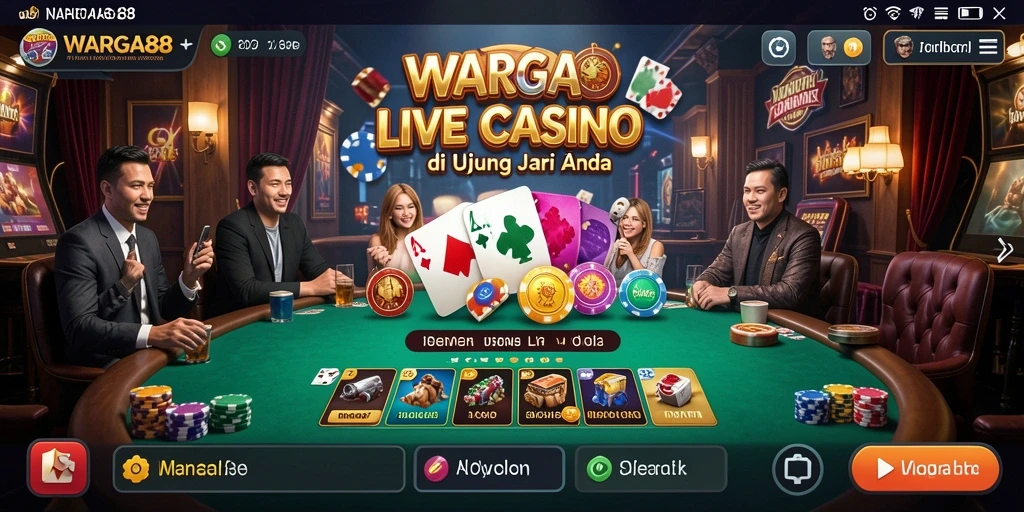 Tampilan gameplay menarik dari aplikasi Live Casino WARGA88