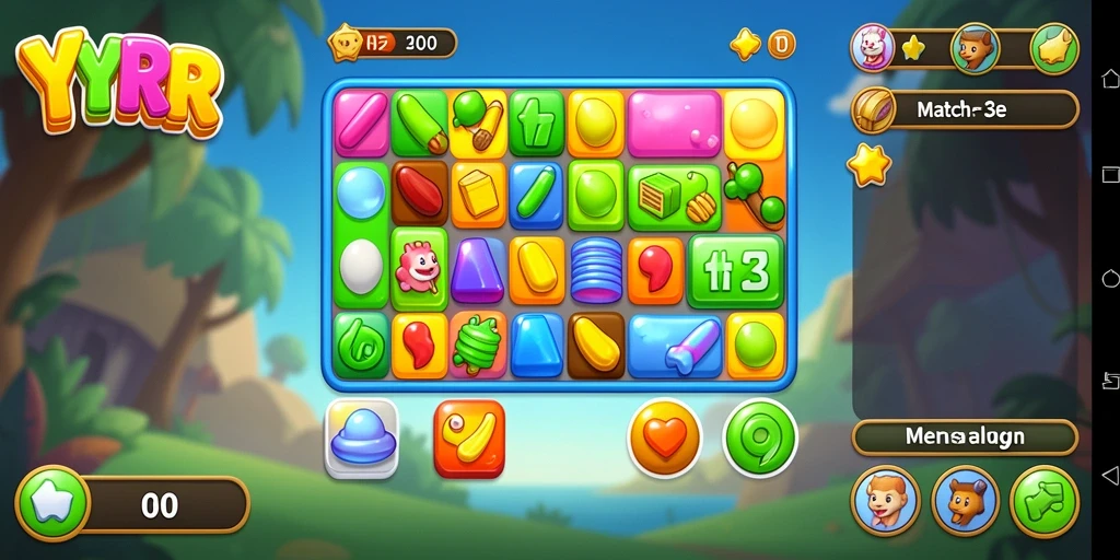 Gameplay seru YYRR yang penuh warna dan tantangan Match-3.